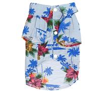 Hawaiian Style Dog T Shirts Cotton Pet Shirt Breathable Summer Clothes for Small Medium Puppy Cats (S)