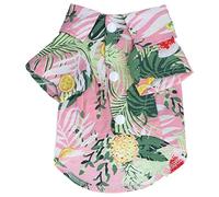 Hawaiian Style Pet Shirt - Soft Cotton Button Design Casual Summer Vacation Shirt for Small to Medium Dogs Cats Rabbits (type 4)