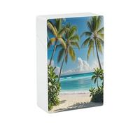 Hawaiian Style Print Pattern Cigarette Case Stylish Lightweight Pocket Holder Case for Smoke Waterproof Cigarette Dispenser Cigarettes Accessories for Outdoor Camping Hiking