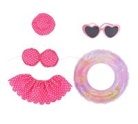 Hawaiian Summer Bikini Goose Costume - Complete Outfit With Mini Swimming Ring | Whimsical Porch Goose Clothing For 23-Inch Statues, Tropical Beach Themed Patio Decor, Durable Fabric Summer Dress-Up