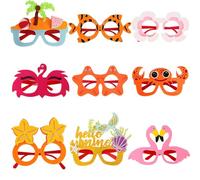 Hawaiian Sunglasses - 9X Decoration Beach Pool Sunglasses,Funny Themed Cool Novelty Prank Glasses for Hawaiian Beach Cruise Camping Graduation