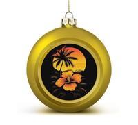 Hawaiian Sunset Palm Trees Christmas Balls for Tree Decoration PC Baubles Hanging Ornaments Festive Decor 1PCS