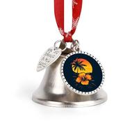 Hawaiian Sunset Palm Trees Christmas Bell & Sleigh Bells for Tree Decoration Hanging Ornaments Festive Decor Love Bell