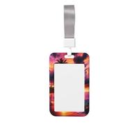 Hawaiian-Sunset-Wonder Abs Vertical Id Badge Holder, Name Badge with Clear Scanning Film
