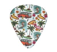 Hawaiian Surfer on Wavy Advanced guitar pick 12 pieces Three thicknesses for bass, electric guitar, acoustic guitar bag
