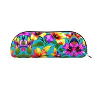 Hawaiian Surfer On Wavy Print Cosmetic Bags For Women,Receive Bag Makeup Bag Travel Storage Bag Toiletry Bags Pencil Case, Hawaiian Colorful Flowers, One Size