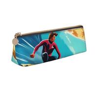 Hawaiian Surfer on Wavy print Print Cosmetics Case Large Capacity Triangle Design Zippered Pen Holder for Writing Tools