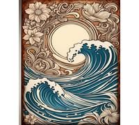 HAWAIIAN SURFER SURFING OCEAN WAVES * Composition Notebook Journal Diary Autograph Junk Scrapbook Hawaii Travel Memento Book - Wood Cut Inspired ... Homeschool High School Ivy League University