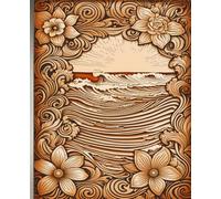 HAWAIIAN SURFER SURFING OCEAN WAVES*Composition Notebook Journal Diary Autograph Junk Scrapbook Hawaii Ocean Sunset Vacation Travel Book-Wood Inspired ... High School Ivy League University College