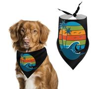 Hawaiian Surfing Dog Bandanas Print Triangle Scarf Adjustable Dog Bibs Handkerchief Holiday Party Costumes