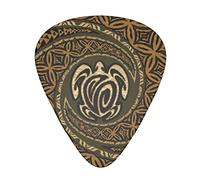 Hawaiian Tapa Honu Turtle Advanced guitar pick 12 pieces Three thicknesses for bass, electric guitar, acoustic guitar bag