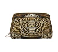 (Hawaiian Tapa Honu Turtle) Print Pu Leather Makeup Bag with Zipper Pocket Compact Organizer for Travel/Purse