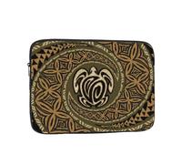 Hawaiian Tapa Honu Turtle Printed Laptop Sleeve For 13 Inch Laptop, Shockproof Oxford Fabric Laptop Protective Case Laptop Bag