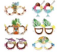 Hawaiian Themed Glasses, Beach Sunglasses, Novelty Paper Sunglasses, 6 Pairs Novelty Paper Sunglasses, Funny Fancy Dress Accessories, Party Favors for Fun, Supplies