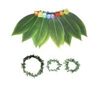 Hawaiian Themed Outfits Women - Tropical Costume, Summer Dance Apparel | Realistic Leaf Design Resort Party Accessories, Breathable Island Event Clothing for School Wedding Pool Night Wear