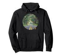 Hawaiian Tree Tunnel Circle with Chicken Crossing Road Pullover Hoodie