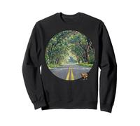 Hawaiian Tree Tunnel Circle with Chicken Crossing Road Sweatshirt