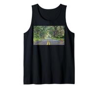 Hawaiian Tree Tunnel with Chicken Crossing the Street Tank Top