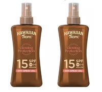 HAWAIIAN TROPIC GLOWING PROTECTION DRY OIL SPF 15 100ml X 2