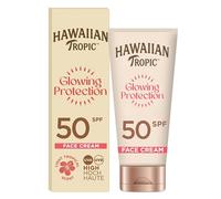 Hawaiian Tropic Glowing Protection Face Cream Lotion, Water Resistant SPF 50 UVA + UVB Protection Suncream, Tropical Scent Sun Lotion with Shea Butter, 50 ml Travel Size