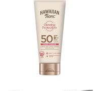 Hawaiian Tropic Glowing Protection Face Cream Lotion, Water Resistant SPF 50 UVA + UVB Protection Suncream, Tropical Scent Sun Lotion with Shea Butter, 50 ml Travel Size
