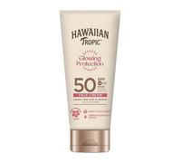 Hawaiian Tropic Glowing Protection Face Cream Lotion, Water Resistant SPF 50 UVA + UVB Protection Suncream, Tropical Scent Sun Lotion with Shea Butter, 50 ml Travel Size