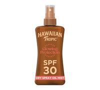 Hawaiian Tropic Glowing Protection Sunscreen Dry Oil Spray Mist, Water Resistant SPF 30 UVA plus UVB Protection Sunscreen Spray, Tropical Scent Sun Lotion with Island Botanicals, 200 ml
