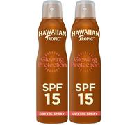 Hawaiian Tropic Glowing Protection Sunscreen Dry Oil Spray - SPF 15-177ml (Pack of 2)