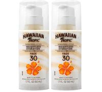 Hawaiian Tropic Hydrating Protection Face Sunscreen SPF 30 UVA plus UVB Protection, 50 ml, 12-Hour Moisturisation, Make Up Compatible, Water Resistant, Vegan (Pack of 2)