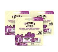 Hawaiian Tropic Lip Balm Pack of 3 - Sunscreen Lip Balm SPF 30, Tropical Flavor, 4 g