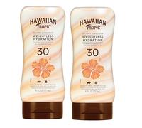Hawaiian Tropic SPF 30 Broad Spectrum Sunscreen, Silk Hydration Weightless Moisturizing Sunscreen Lotion, 6 Fl Oz, Twin Pack