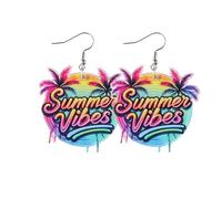 Hawaiian Tropical Acrylic Dangle Earrings Bohemia Cocktail Drink Drop Earrings for Women Cute Flamingo Highland Cow Resin Earrings Summer Beach Jewelry, Acrylic, No Gemstone