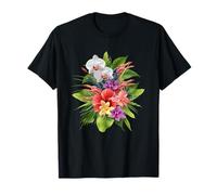 Hawaiian Tropical Hibiscus Orchid Flower Bouquet T-Shirt
