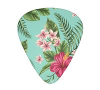 Hawaiian Tropical Leaves Flowers Advanced guitar pick 12 pieces Three thicknesses for bass, electric guitar, acoustic guitar bag