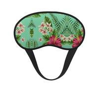 Hawaiian Tropical Leaves Flowers Print Blackout Sleep Mask - Side Sleeper Eye Cover, Soft Comfort, Perfect for Travel, Meditation