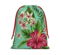 Hawaiian Tropical Leaves Flowers Print Comfortable Gift Lightweight Bag Easy Clean Storage Bags Reusable Multipurpose Use