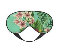 Hawaiian Tropical Leaves Flowers Print Silk Sleep Mask with Adjustable Buckle Stylish Eye Mask for Women Travel Nap Shift Work Office