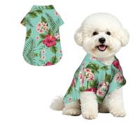 Hawaiian Tropical Leaves Flowers Soft Breathable Hawaiian Dog Shirt