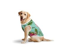 Hawaiian Tropical Leaves Flowersprint Large Pets Vest Breathable Sleeveless Tank Top Cozy Lightweight Walks Travel T-Shirt