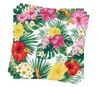 Hawaiian Tropical Summer Napkins Decorations - 40Pcs Summer Party Luncheon Paper Napkins Disposable Serviette Luau Hawaii Table Decorations Palm Leaf Napkins Pool Party Supplies Accessories 33x33cm