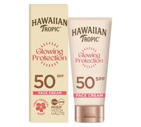 Hawaiian Tropic Glowing Protection Face Cream Lotion - SPF 50-50ml | High UVA & UVB face cream sunscreen, fast-absorbing and oil-free, travel-size bottle, with shea butter and vitamin E, vegan