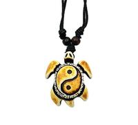 Hawaiian Turtle Pendant Necklace for Men Women Handmade Adjustable Rope Surfer Necklace Artificial Bone Carving Sea Turtles Pendant Necklace Hawaiian Animal Turtles Tortoise Lucky Mascot Amulet