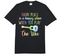 Hawaiian Ukulele Happy When You Play The Uke Watercolor Comfort Colors Adult Heavyweight T-Shirt