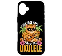 Hawaiian Ukulele Uke Cat Only Cool Cats Play The Ukulele Case for iPhone 16 Plus