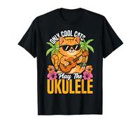 Hawaiian Ukulele Uke Cat Only Cool Cats Play The Ukulele T-Shirt