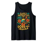 Hawaiian Ukulele Uke Dog Easily Distracted by Dogs and Tank Top