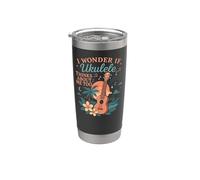 Hawaiian Ukulele Uke I Wonder If Ukulele Thinks About Me Too Stainless Steel Insulated Tumbler