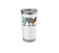 Hawaiian Ukulele Uke Peace Love Ukulele Stainless Steel Insulated Tumbler