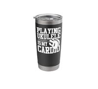 Hawaiian Ukulele Uke Playing Ukulele is My Cardio Stainless Steel Insulated Tumbler