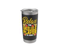 Hawaiian Ukulele Uke Relax The Ukulele Player is Here Stainless Steel Insulated Tumbler